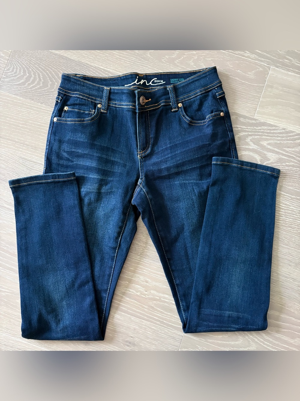 INC International Concepts Women's Skinny Jeans - Dark Blue Denim